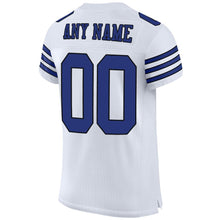 Load image into Gallery viewer, Custom White Royal-Black Mesh Authentic Football Jersey