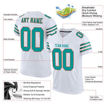 Load image into Gallery viewer, Custom White Aqua-Orange Mesh Authentic Football Jersey