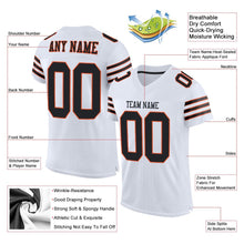 Load image into Gallery viewer, Custom White Black-Orange Mesh Authentic Football Jersey