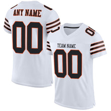 Load image into Gallery viewer, Custom White Black-Orange Mesh Authentic Football Jersey