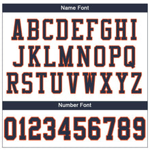 Load image into Gallery viewer, Custom White Navy-Orange Mesh Authentic Football Jersey