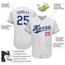 Load image into Gallery viewer, Custom White Royal-Red Authentic Baseball Jersey