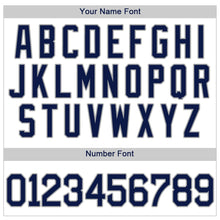 Load image into Gallery viewer, Custom White Navy Pinstripe Navy-Gray Authentic Baseball Jersey