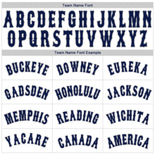 Load image into Gallery viewer, Custom White Navy Pinstripe Navy-Gray Authentic Baseball Jersey