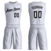 Load image into Gallery viewer, Custom White Black Round Neck Suit Basketball Jersey - Fcustom
