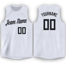 Load image into Gallery viewer, Custom White Black Round Neck Basketball Jersey - Fcustom