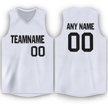 Load image into Gallery viewer, Custom White Black V-Neck Basketball Jersey - Fcustom