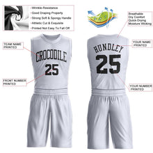 Load image into Gallery viewer, Custom White Black Round Neck Suit Basketball Jersey - Fcustom