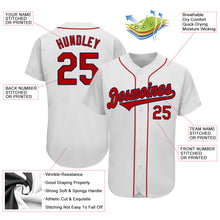 Load image into Gallery viewer, Custom White Red-Navy Authentic Baseball Jersey