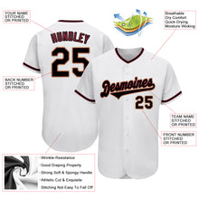 Load image into Gallery viewer, Custom White Black-Crimson Authentic Baseball Jersey