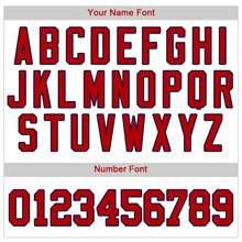 Load image into Gallery viewer, Custom White Red-Navy Authentic Baseball Jersey