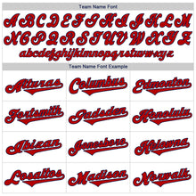 Load image into Gallery viewer, Custom White Red-Navy Authentic Baseball Jersey
