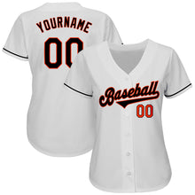 Load image into Gallery viewer, Custom White Black-Orange Authentic Baseball Jersey