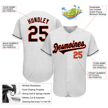 Load image into Gallery viewer, Custom White Black-Orange Authentic Baseball Jersey