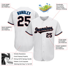 Load image into Gallery viewer, Custom White Black-Powder Blue Authentic Baseball Jersey