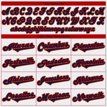 Load image into Gallery viewer, Custom White Navy-Red Authentic Baseball Jersey