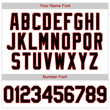 Load image into Gallery viewer, Custom White Black Pinstripe Black-Red Authentic Baseball Jersey