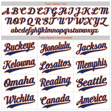 Load image into Gallery viewer, Custom White Royal Pinstripe Royal-Orange Authentic Baseball Jersey