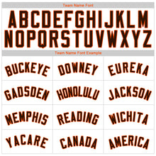 Load image into Gallery viewer, Custom White Brown Pinstripe Brown-Orange Authentic Baseball Jersey