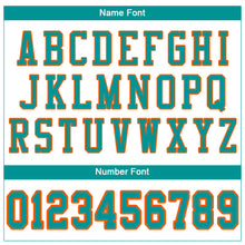Load image into Gallery viewer, Custom White Aqua-Orange Mesh Authentic Football Jersey