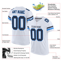 Load image into Gallery viewer, Custom White Navy-Powder Blue Mesh Authentic Football Jersey