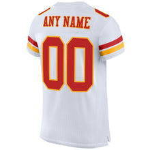 Load image into Gallery viewer, Custom White Scarlet-Gold Mesh Authentic Football Jersey