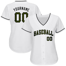 Load image into Gallery viewer, Custom White Olive-Black Authentic Memorial Day Baseball Jersey