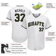 Load image into Gallery viewer, Custom White Olive-Black Authentic Memorial Day Baseball Jersey