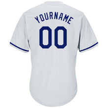 Load image into Gallery viewer, Custom White Royal-Red Authentic Throwback Rib-Knit Baseball Jersey Shirt