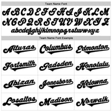 Load image into Gallery viewer, Custom White Black Pinstripe Black-Gray Authentic Throwback Rib-Knit Baseball Jersey Shirt