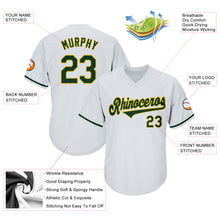 Load image into Gallery viewer, Custom White Green-Gold Authentic Throwback Rib-Knit Baseball Jersey Shirt