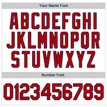 Load image into Gallery viewer, Custom White Red-Navy Authentic Throwback Rib-Knit Baseball Jersey Shirt