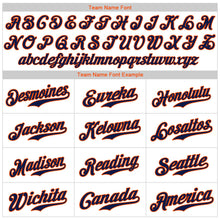 Load image into Gallery viewer, Custom White Navy-Orange Authentic Baseball Jersey