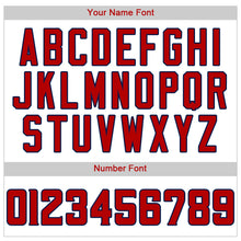 Load image into Gallery viewer, Custom White Red-Navy Authentic Baseball Jersey