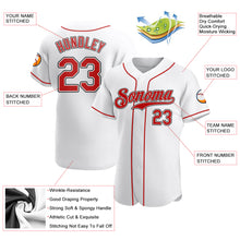 Load image into Gallery viewer, Custom White Red-Black Authentic Baseball Jersey