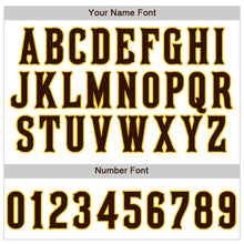 Load image into Gallery viewer, Custom White Brown Pinstripe Brown-Gold Authentic Baseball Jersey