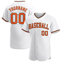 Load image into Gallery viewer, Custom White Orange-Black Authentic Baseball Jersey