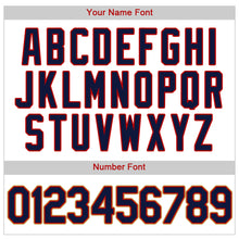 Load image into Gallery viewer, Custom White Navy-Red Authentic Baseball Jersey