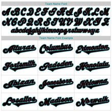Load image into Gallery viewer, Custom White Black-Teal Authentic Baseball Jersey