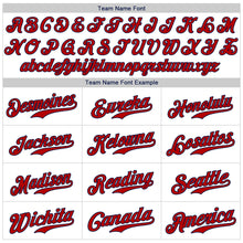 Load image into Gallery viewer, Custom White Red-Navy Authentic Baseball Jersey