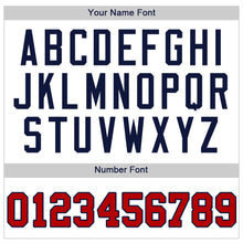 Load image into Gallery viewer, Custom White Red-Navy Authentic Baseball Jersey