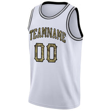 Load image into Gallery viewer, Custom White Camo-Black Round Neck Rib-Knit Basketball Jersey