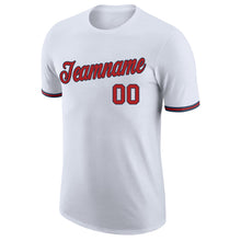Load image into Gallery viewer, Custom White Red-Navy Performance T-Shirt