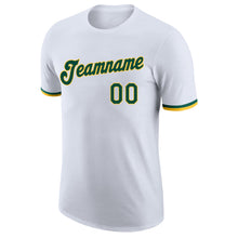 Load image into Gallery viewer, Custom White Green-Gold Performance T-Shirt