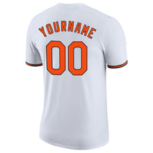 Load image into Gallery viewer, Custom White Orange-Black Performance T-Shirt