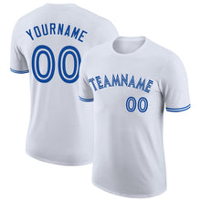 Load image into Gallery viewer, Custom White Royal-White Performance T-Shirt