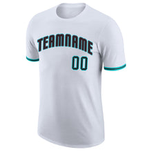 Load image into Gallery viewer, Custom White Black-Aqua Performance T-Shirt