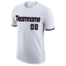 Load image into Gallery viewer, Custom White Black-Powder Blue Performance T-Shirt