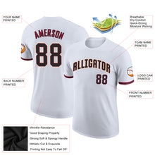 Load image into Gallery viewer, Custom White Black-Crimson Performance T-Shirt