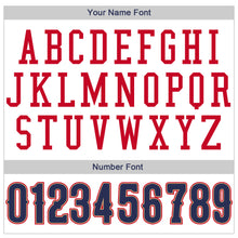 Load image into Gallery viewer, Custom White Navy-Red Authentic Throwback Rib-Knit Baseball Jersey Shirt